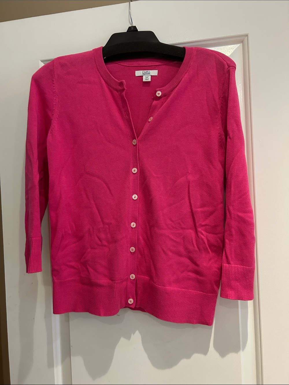Croft and Barrow Hot Pink Button-Up Cardigan
